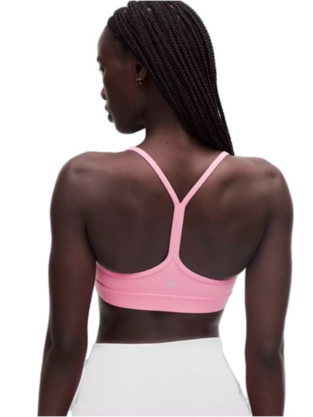 Lululemon Flow Y Strappy Racerback Bra in Candy Cloud Pink FLAWED size 8